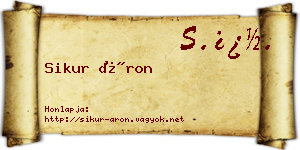Sikur Áron névjegykártya